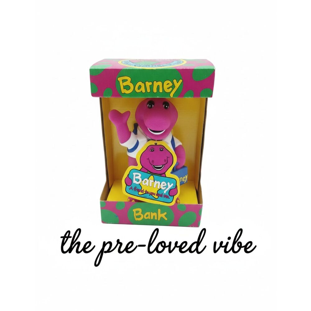Vintage 1993 Barney The Dinosaur Coin Bank